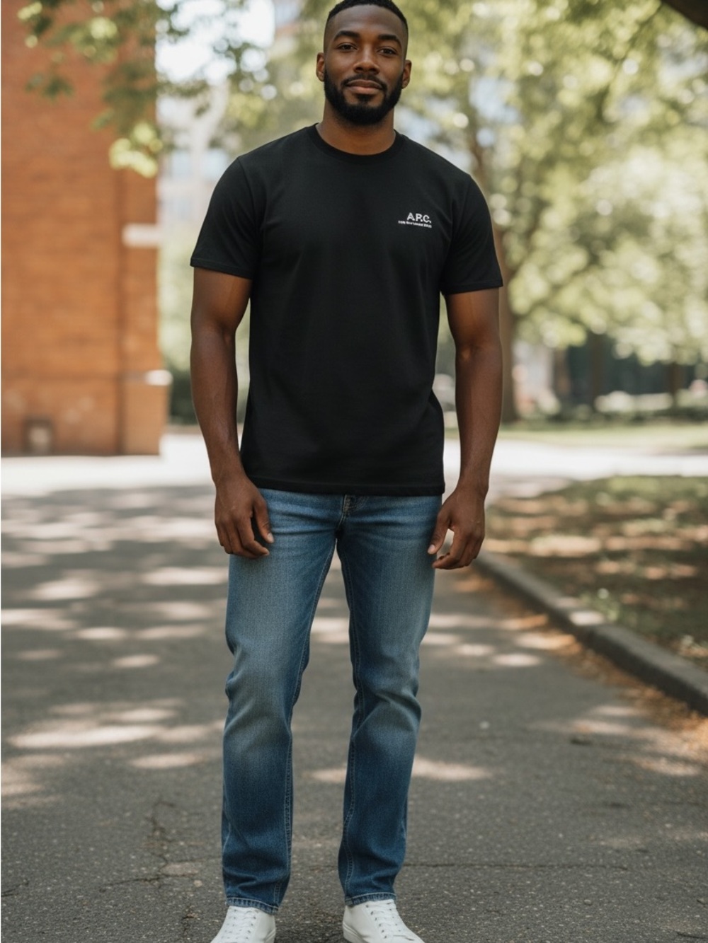 A.P.C. Black Short-Sleeve Chest Logo Tee